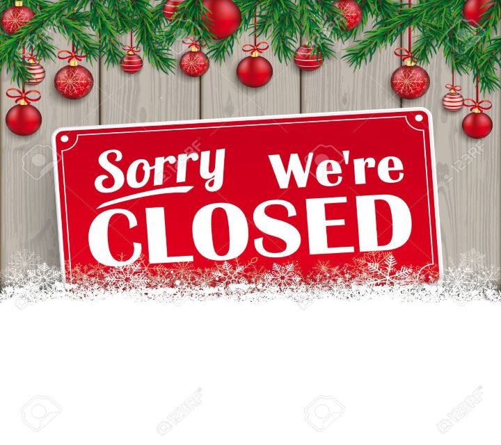 Closed Christmas Day